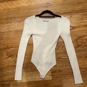 Abercrombie & fitch cream bodysuit